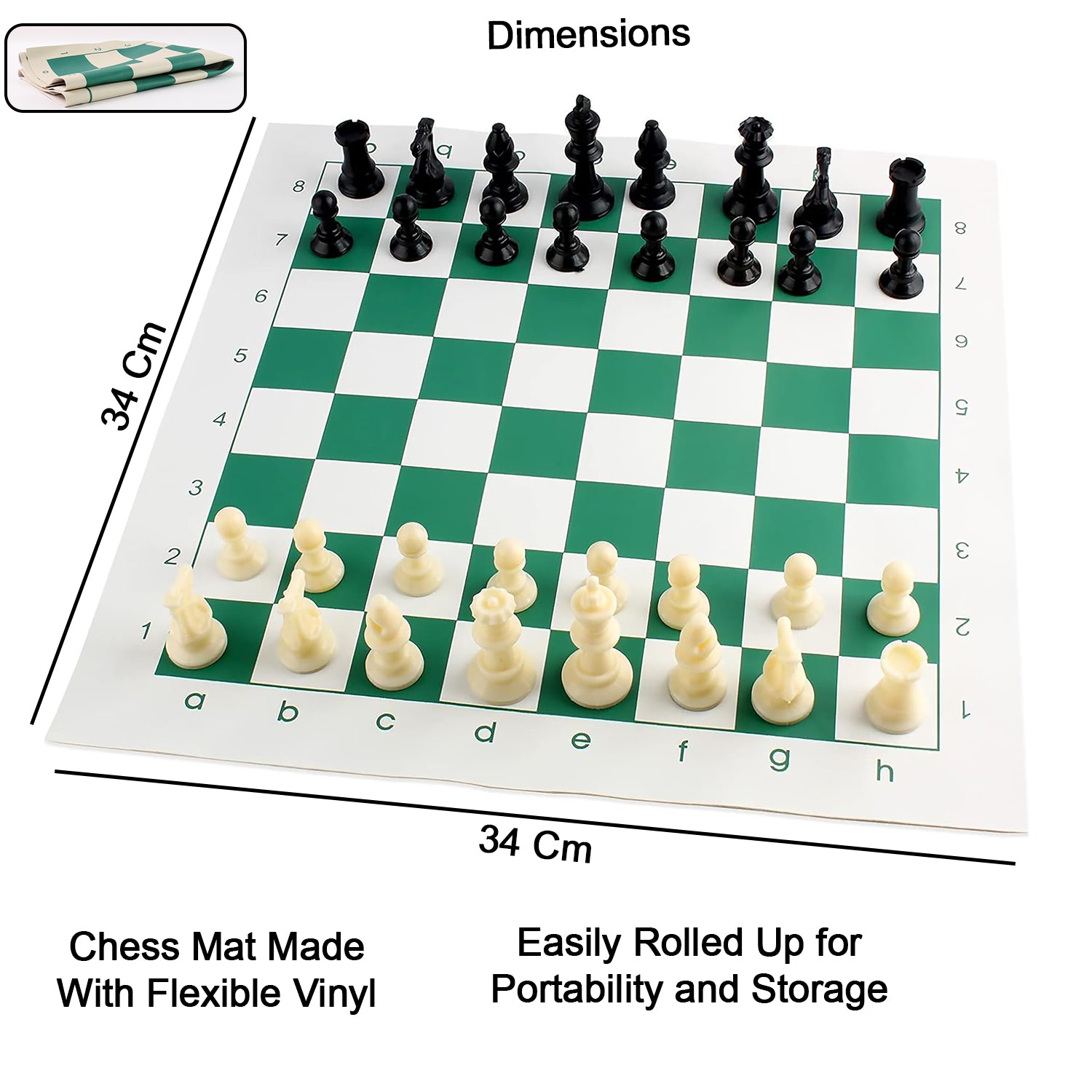 Small Wukusy portable plastic chess set with compact chess pieces for travel and play, ideal for chess enthusiasts on the go.