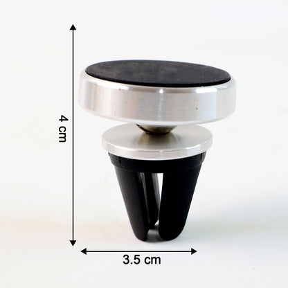 Wukusy 360° rotating magnetic phone holder stand attached to a car dashboard, holding a smartphone securely.