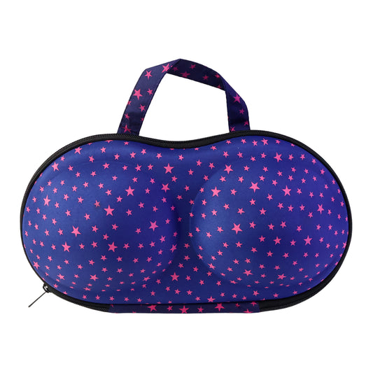 Wukusy premium hard-shell lingerie travel case for bras, durable storage solution with secure zipper and compact design.