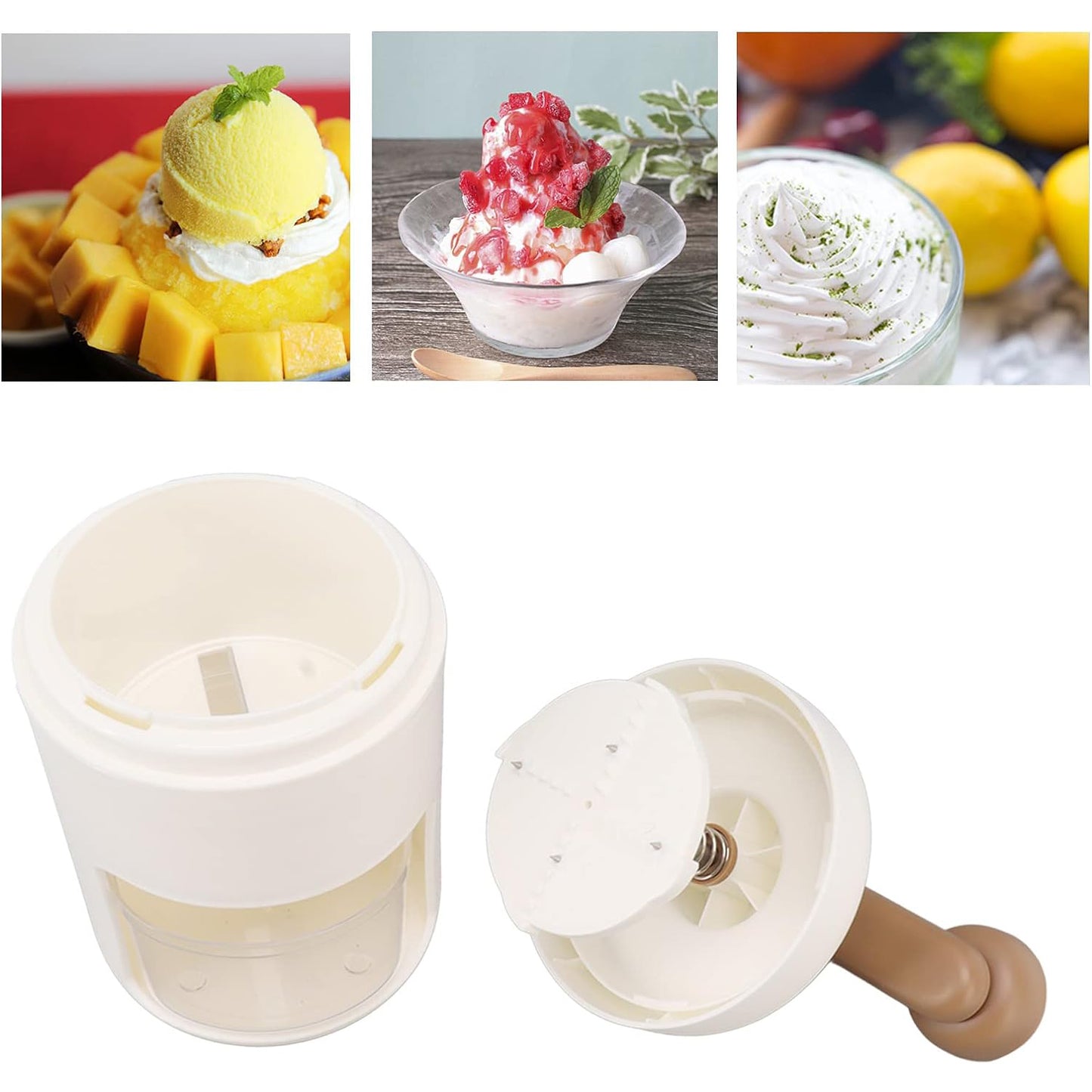 Wukusy portable Gola Maker ice crusher and shaved ice machine for home use, featuring manual operation and small household design.