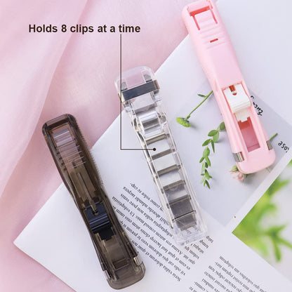 Wukusy portable paper clamp set with 8 clips and handheld dispenser, ideal for office paper fastening and organization.