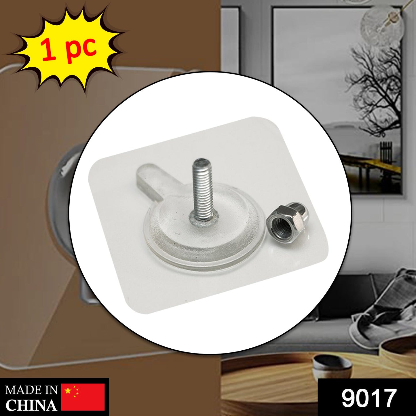 Wukusy 9017 adhesive screw wall hook for home and office use, holding items like keys, tools, or decorations on walls.