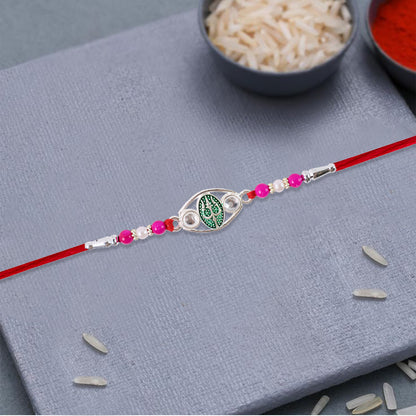 Elegant Wukusy premium designer Rakhi gift box from the traditional trendy collection, showcasing colorful Rakhis in a decorative box.