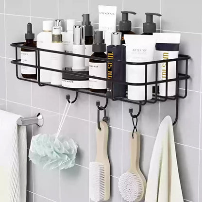 Wukusy 9009 3-in-1 shower shelf rack holding bottles, toiletries, and household items in a bathroom setting