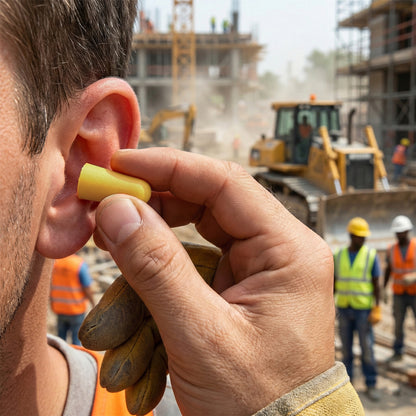 Pair of soft reusable foam ear plugs with Wukusy storage case, designed for noise reduction and comfortable fit.