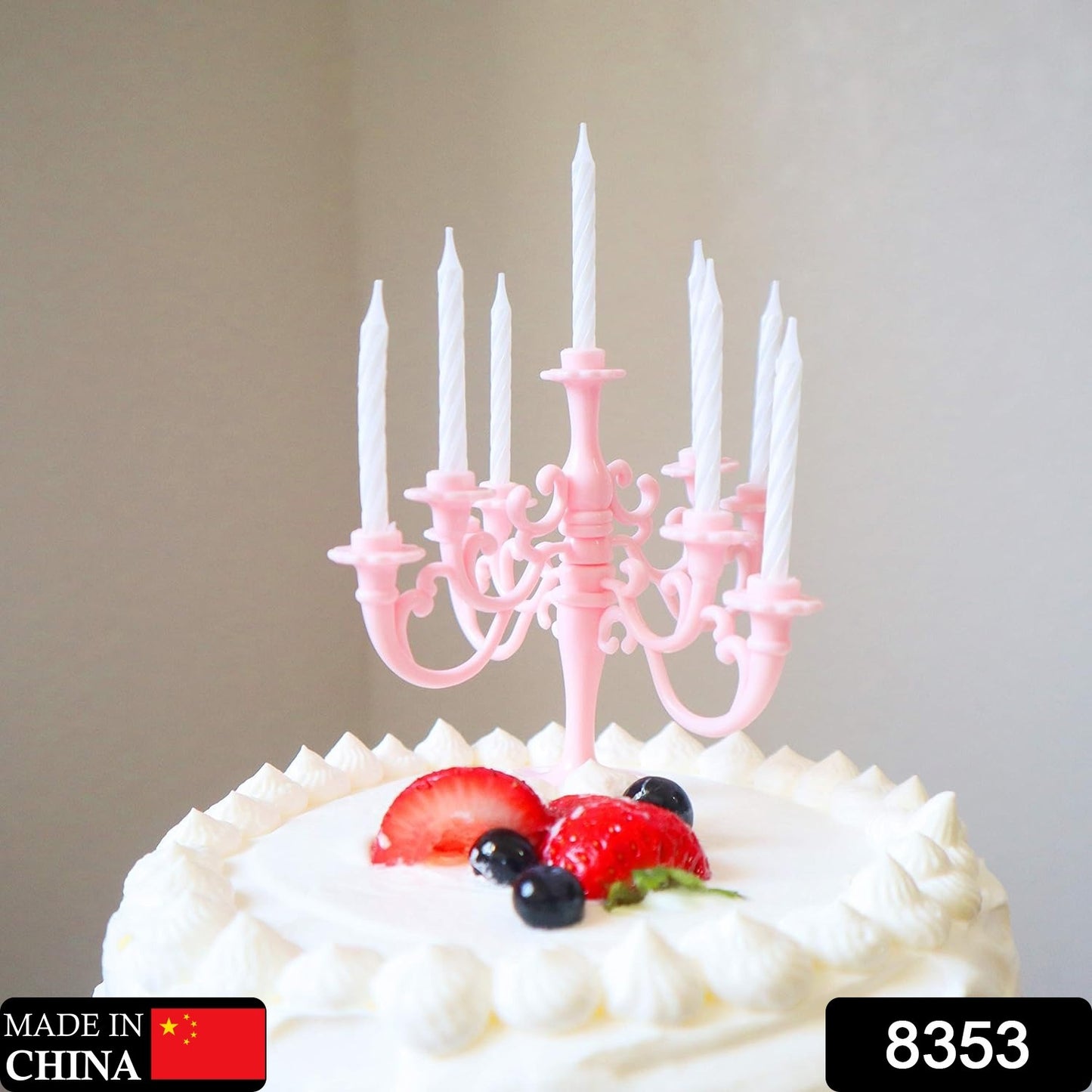 Wukusy Luxury Birthday Cake Candles with 9 decorative candles and holders, ideal for special occasions and romantic proposals.