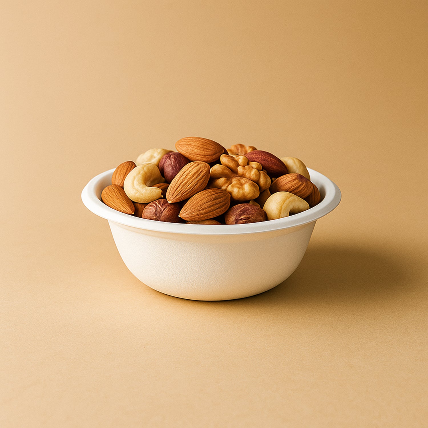 Pack of 10 Wukusy Freshee 240ml compostable bagasse bowls for home and kitchen use, eco-friendly and biodegradable.
