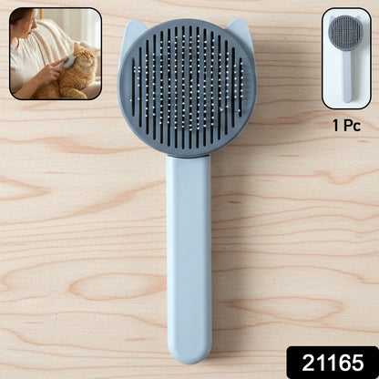 Wukusy soft pet hair removal needle comb with fine metal teeth for grooming cats and dogs, removing loose fur and tangles.