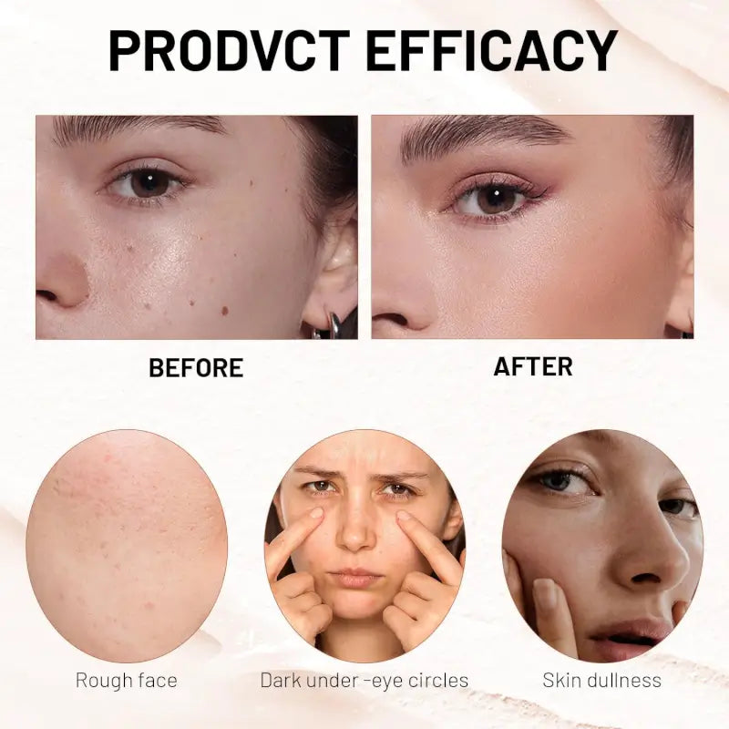 Ekom 2-in-1 luxury anti-wrinkle foundation stick with double head and brush, natural shade, long-lasting makeup application