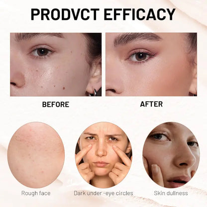 Ekom 2-in-1 luxury anti-wrinkle foundation stick with double head and brush, natural shade, long-lasting makeup application