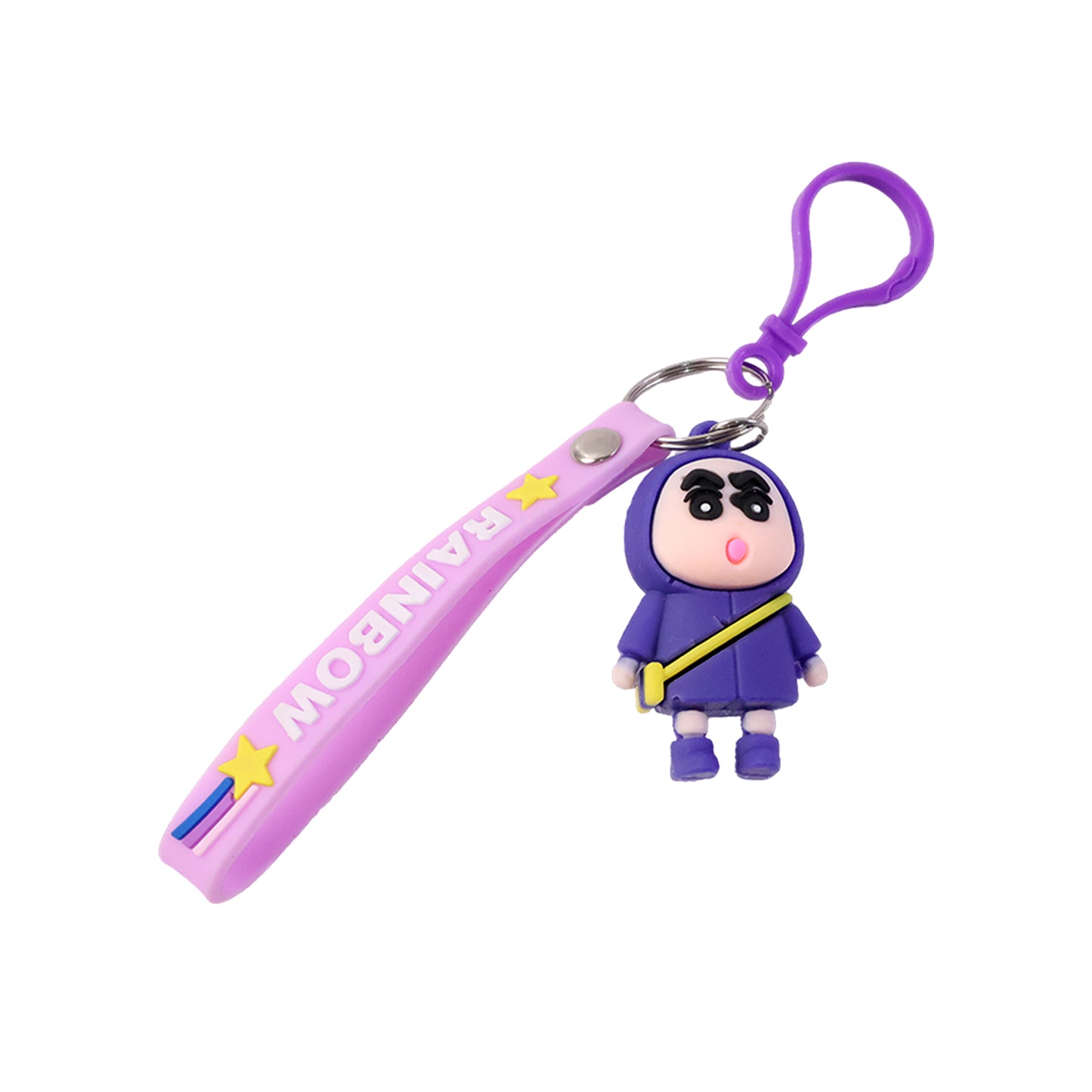 Cute cartoon character silicone keychain by Wukusy, showing a colorful, playful design featuring a charming cartoon figure on a keyring.