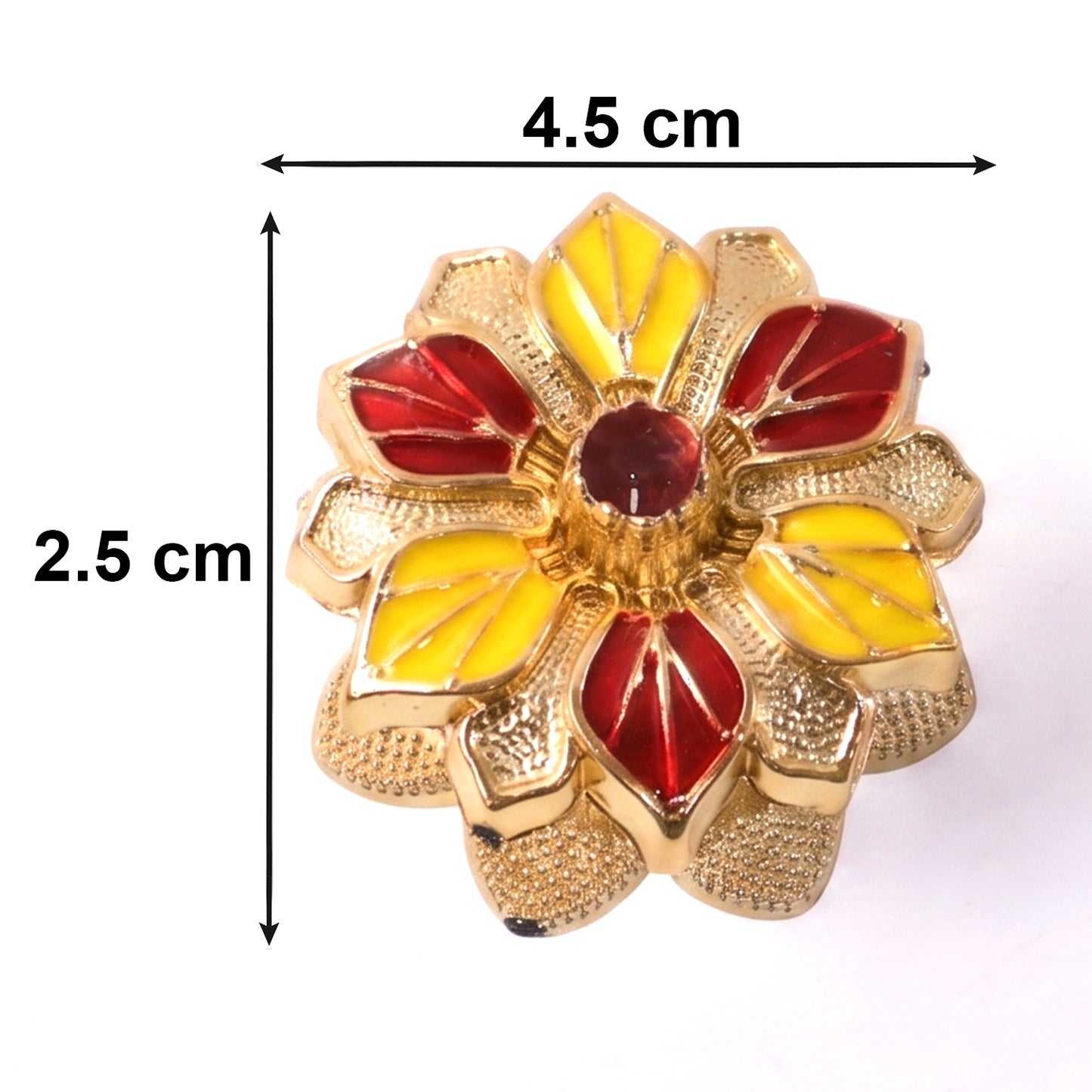 Golden Kankavati Kumkum Box by Wukusy, traditional decorative Sindoor holder for Pooja, with intricate design and elegant finish.