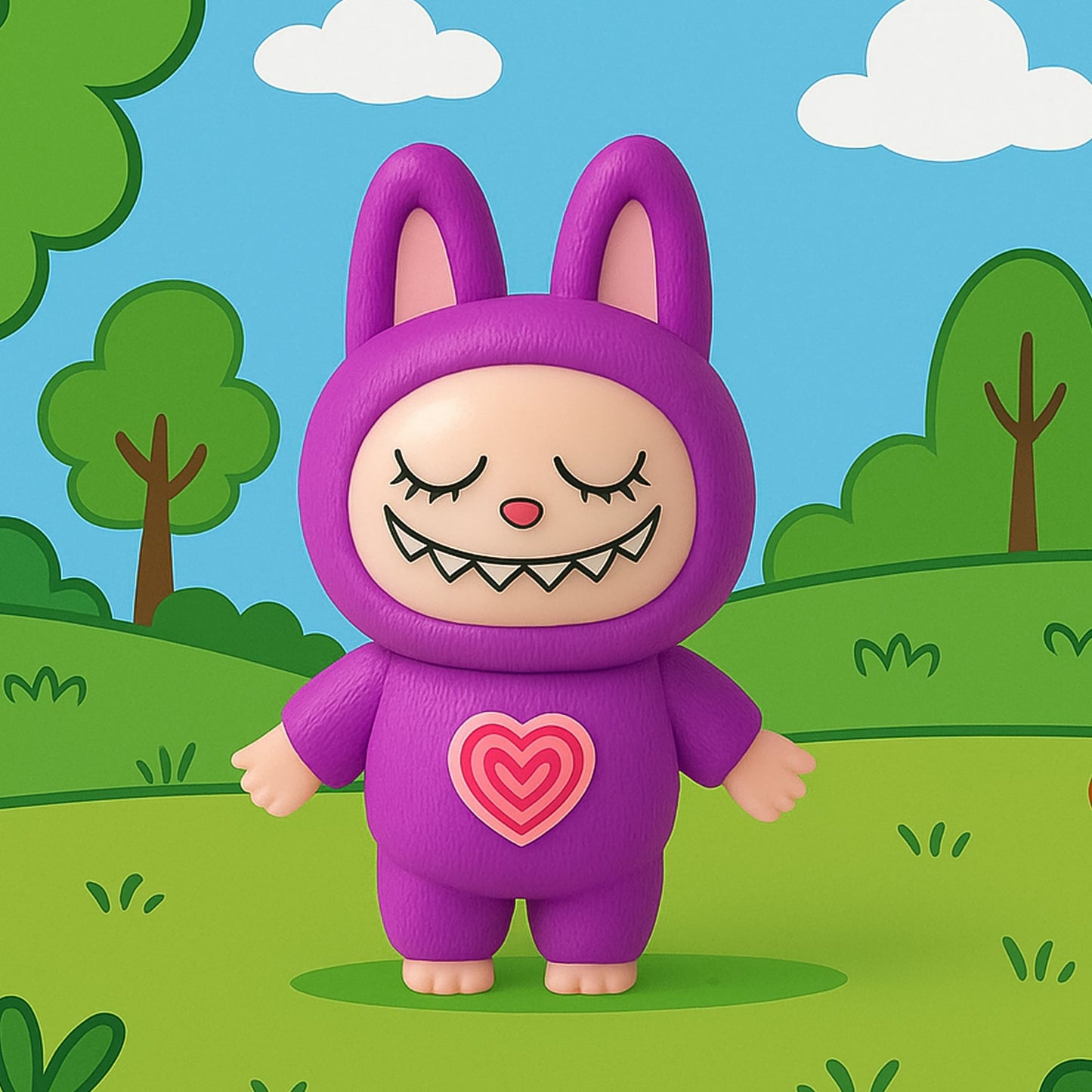 Wukusy cartoon character face changing toy with keyholder keychain, colorful plastic toy with animated face design.
