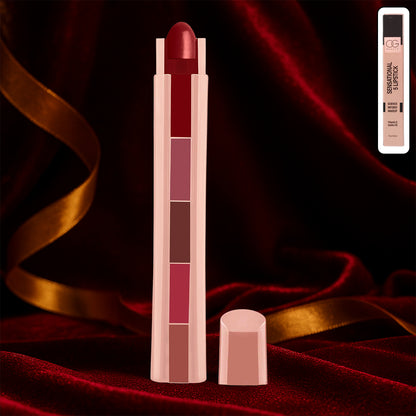 Wukusy Og Beauty 5-in-1 Sensational Lipstick in 7.5g, displaying a vibrant lipstick tube with colorful packaging and product branding.