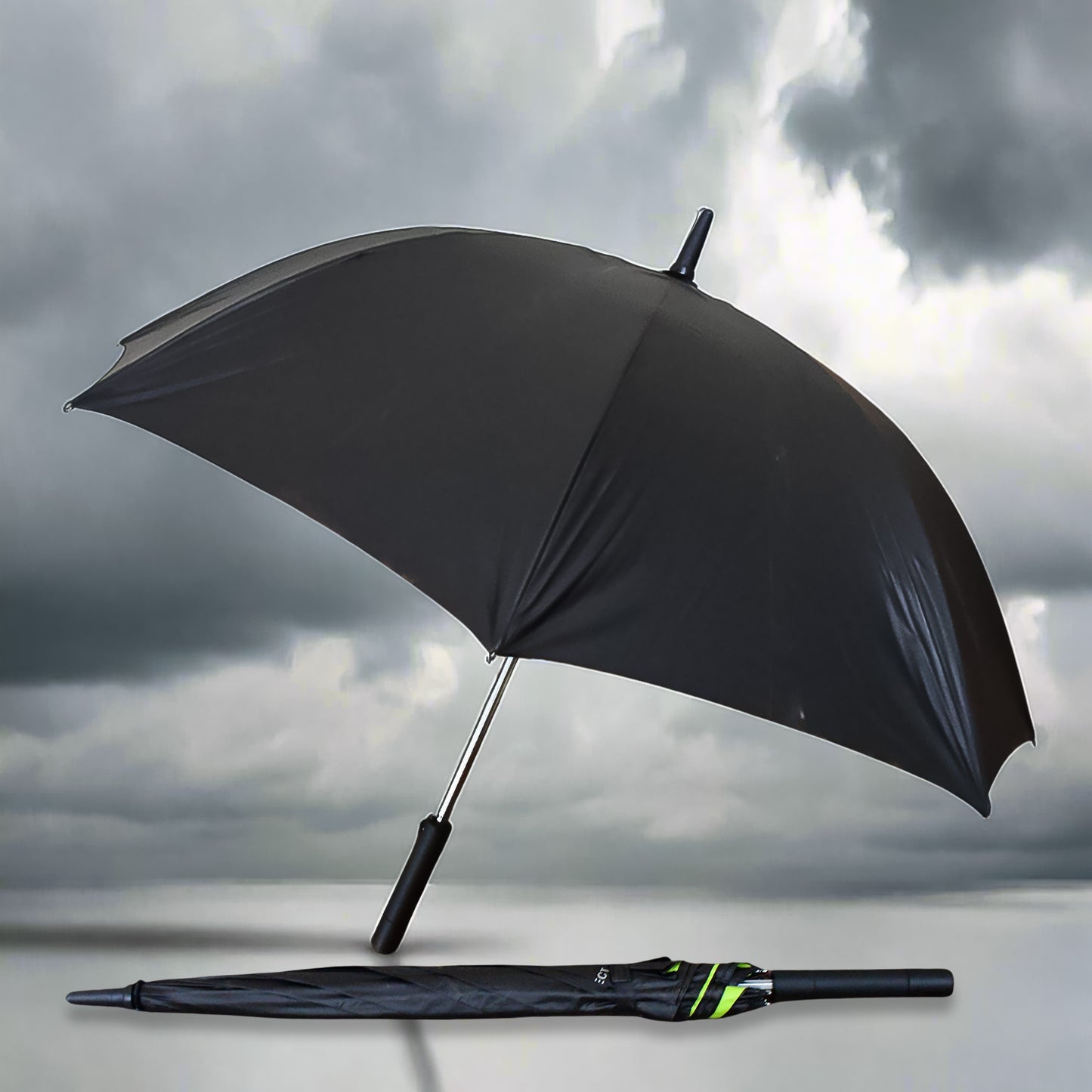 Wukusy sun umbrella with built-in inside fan and power bank, designed for summer outdoor shade and cooling.