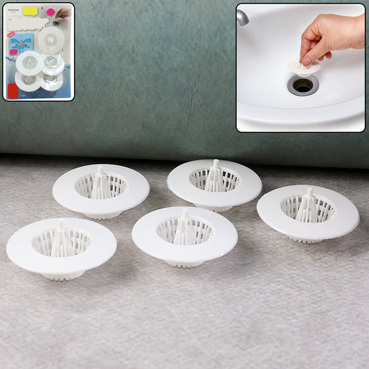 Wukusy 5-piece multipurpose sink drain hair catcher and strainer filter for home and kitchen, 30-45 mm size.