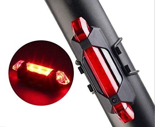 Wukusy 1561 rechargeable bicycle front waterproof LED light in red, mounted on a bike for visibility and safety.
