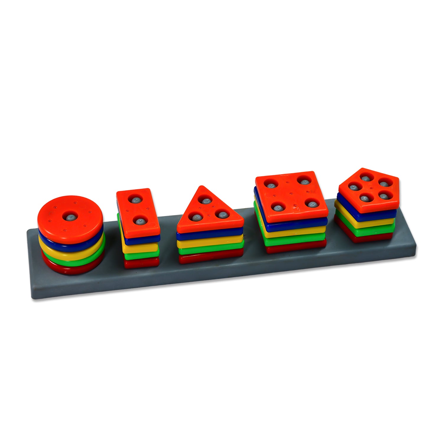Wukusy 8098 Geometric Brick set with colorful 5-angle matching column blocks for kids' preschool educational learning toys.