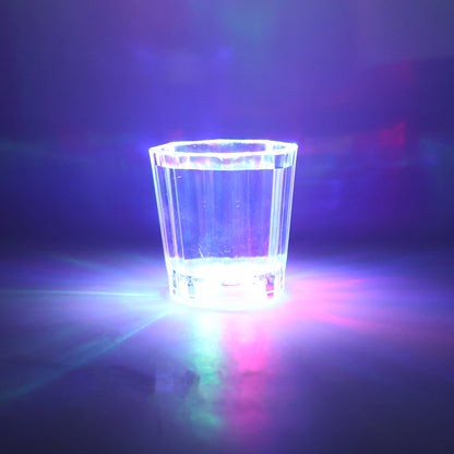 Set of 24 Wukusy LED light-up shot glasses featuring clear glass with illuminated bases for fun party use.