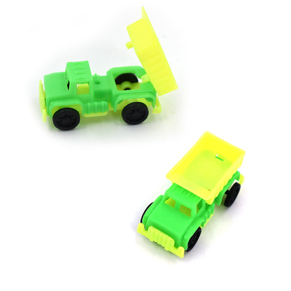 Wukusy 4414 Dumper Truck Toy with orange body and black wheels, designed for children’s play and outdoor fun.