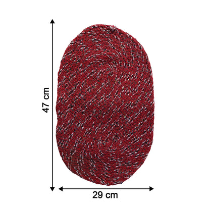 Stylish oval floor mat by Wukusy, 50x30 cm, featuring a modern design in neutral tones, ideal for home or office decor.
