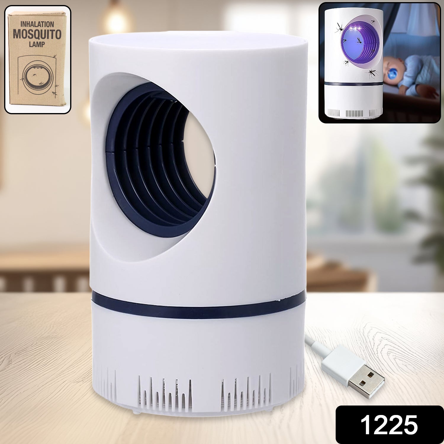 Wukusy electronic LED mosquito killer lamp for home, electric insect trap with sleek design, eco-friendly, suitable for household use