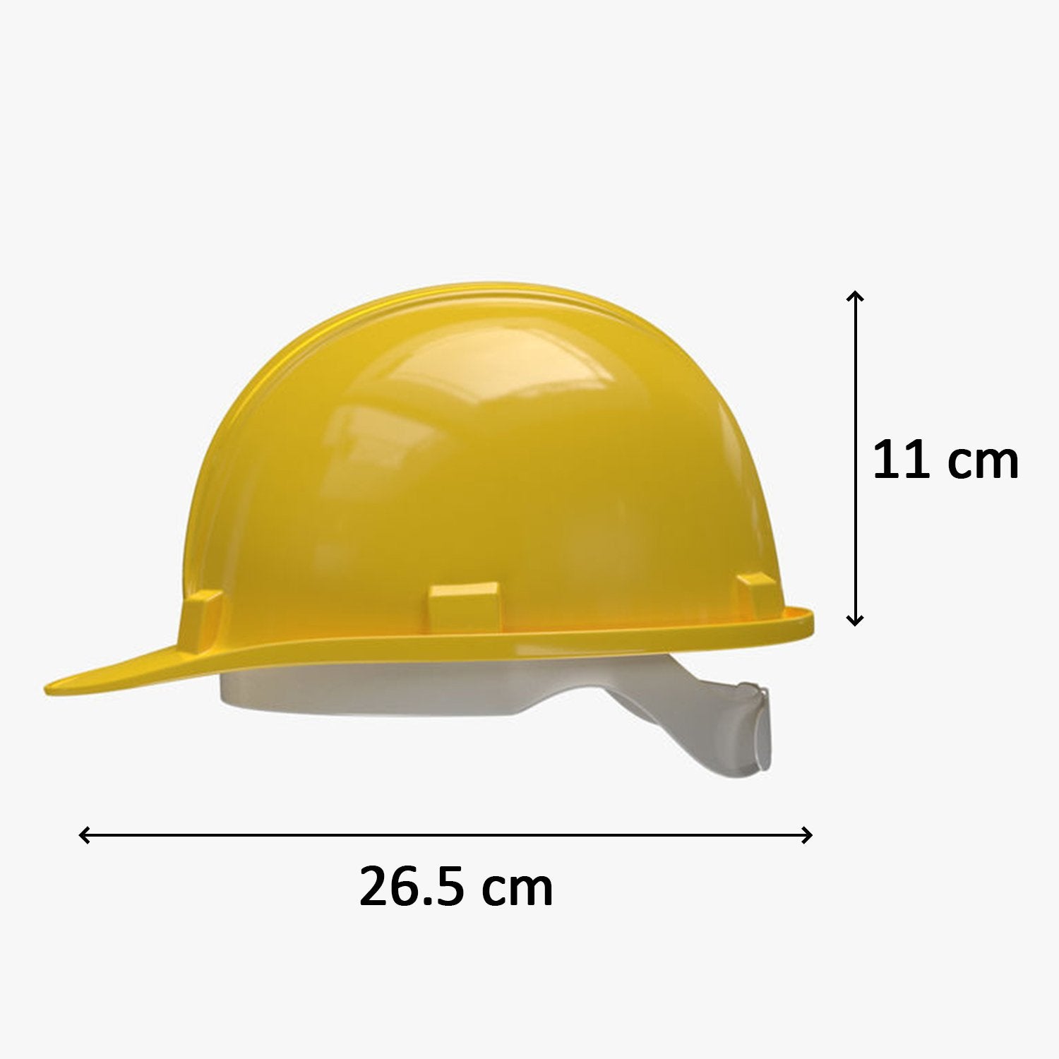 Yellow plastic hard hat construction cap by Wukusy, designed for safety on construction sites, shown in a close-up image.