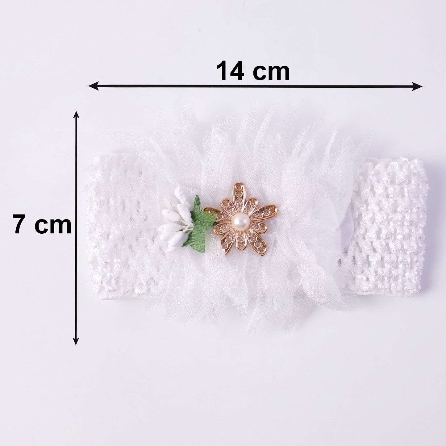 Wukusy floral baby headband with soft elastic stretchable design, featuring colorful flower pattern for cute and stylish baby hair accessories.