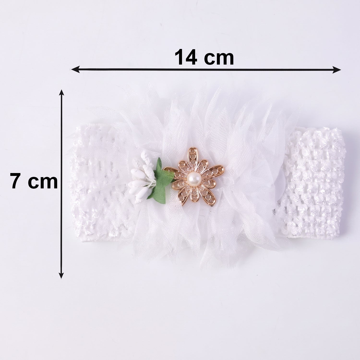Wukusy floral baby headband with soft elastic stretchable design, featuring colorful flower pattern for cute and stylish baby hair accessories.