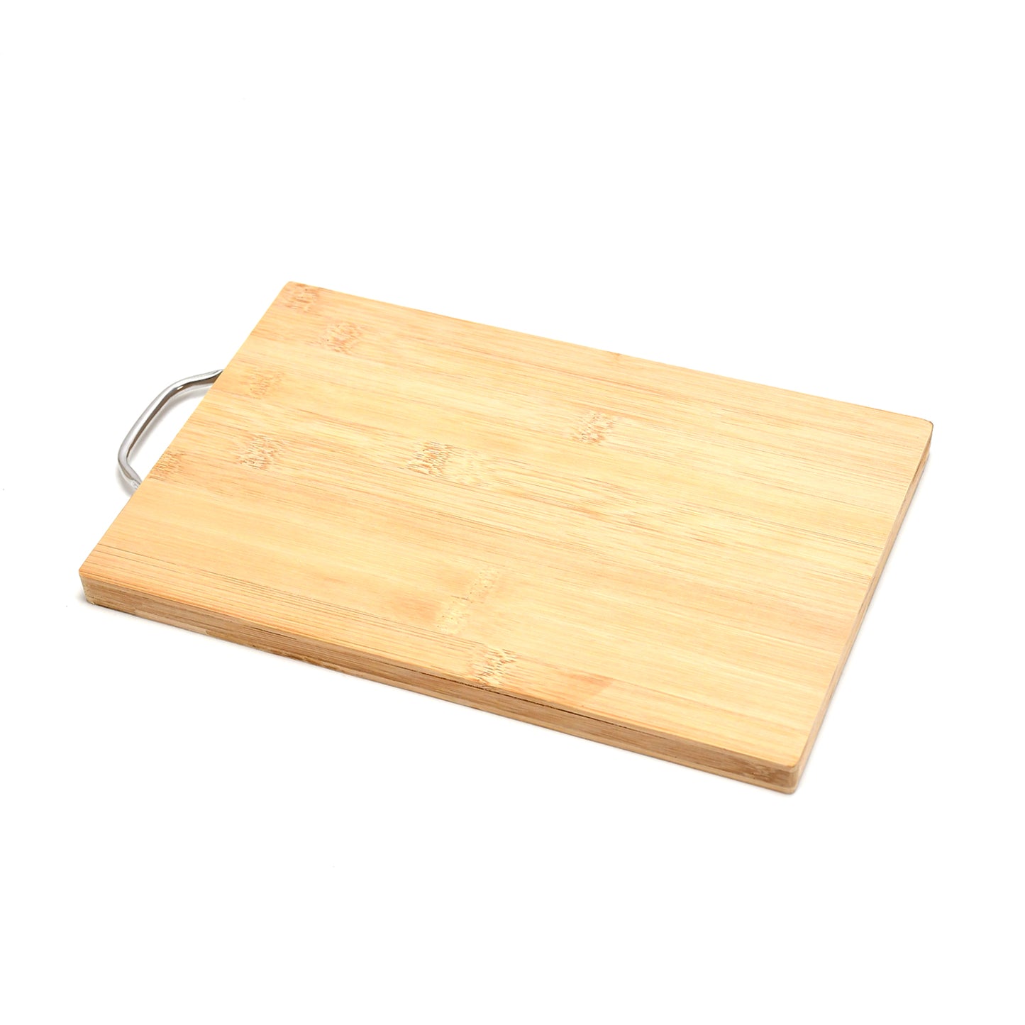 Wukusy bamboo kitchen chopping board with holder, thick wooden surface ideal for cutting fruits, vegetables, and meat.