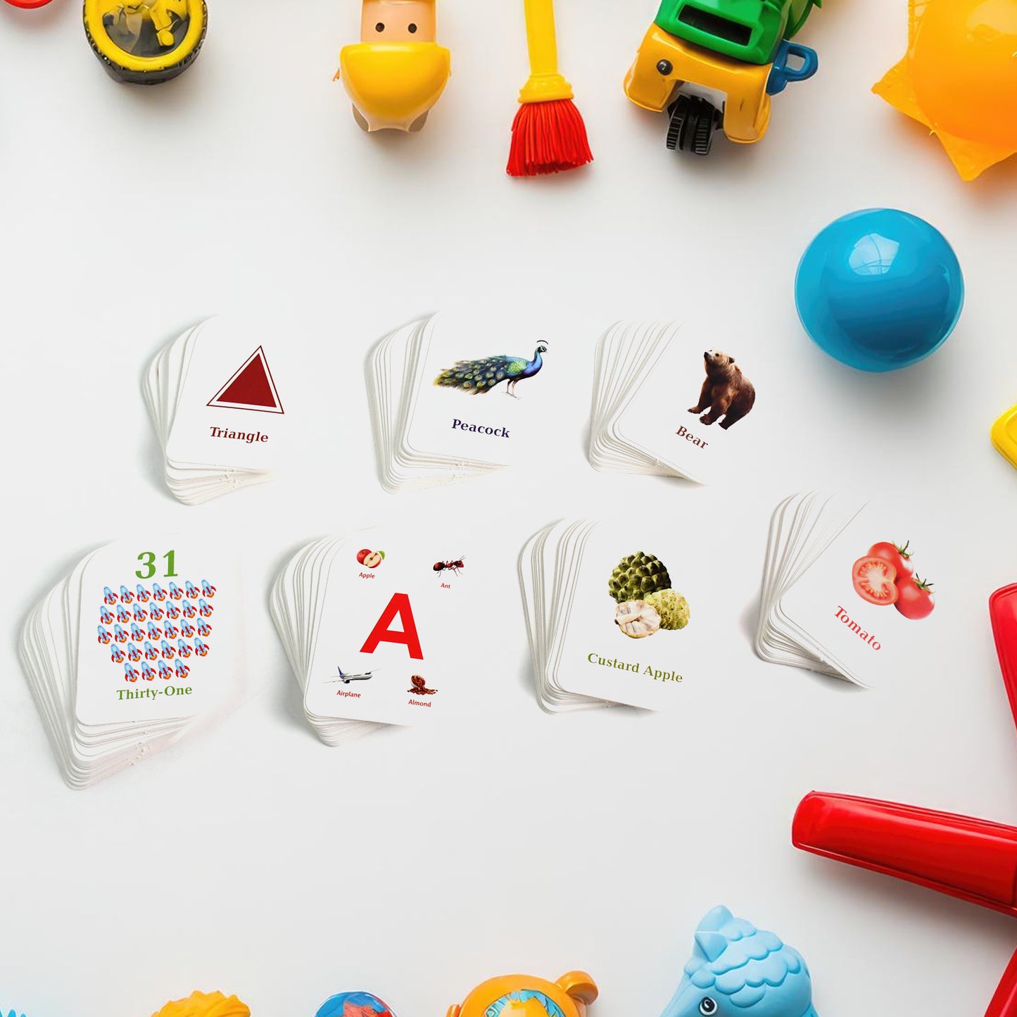 Wukusy 7-in-1 Kidkraft early learner flashcard combo set with 224 colorful educational cards for kids' learning toys