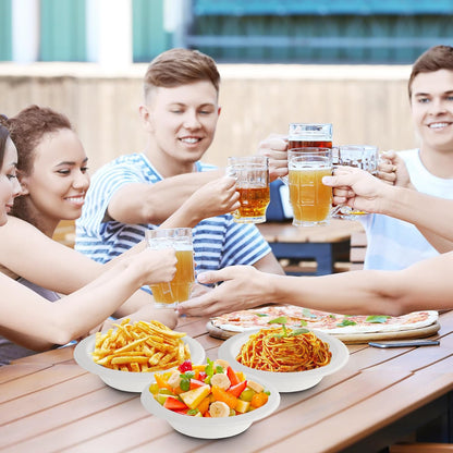 Set of 10 disposable Vegnar food serving bowls by Wukusy, 360 ml capacity, clear plastic bowls for serving or takeaway.
