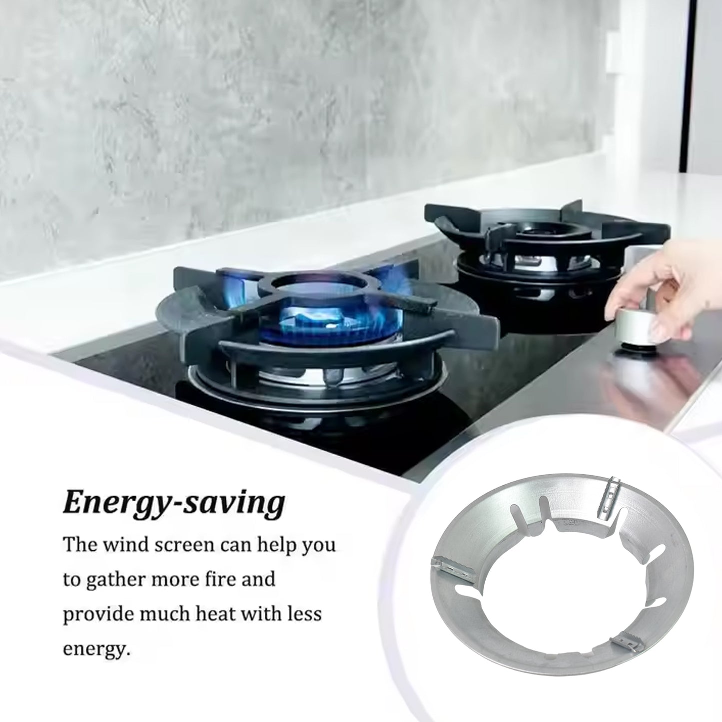 Wukusy gas stove burner cover stand, 221 grams, designed to protect and organize stove burners on a kitchen countertop
