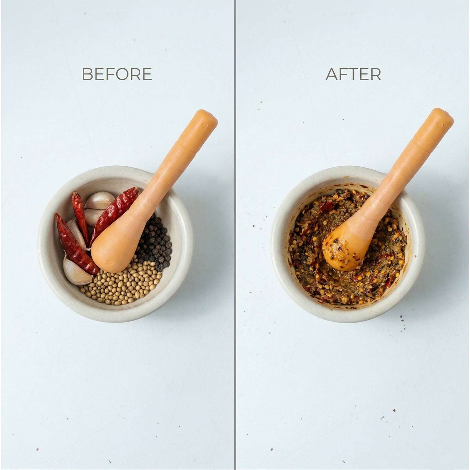 Wukusy manual masher grinder tool for kitchen use, compact and durable stainless steel design for mashing and grinding ingredients.
