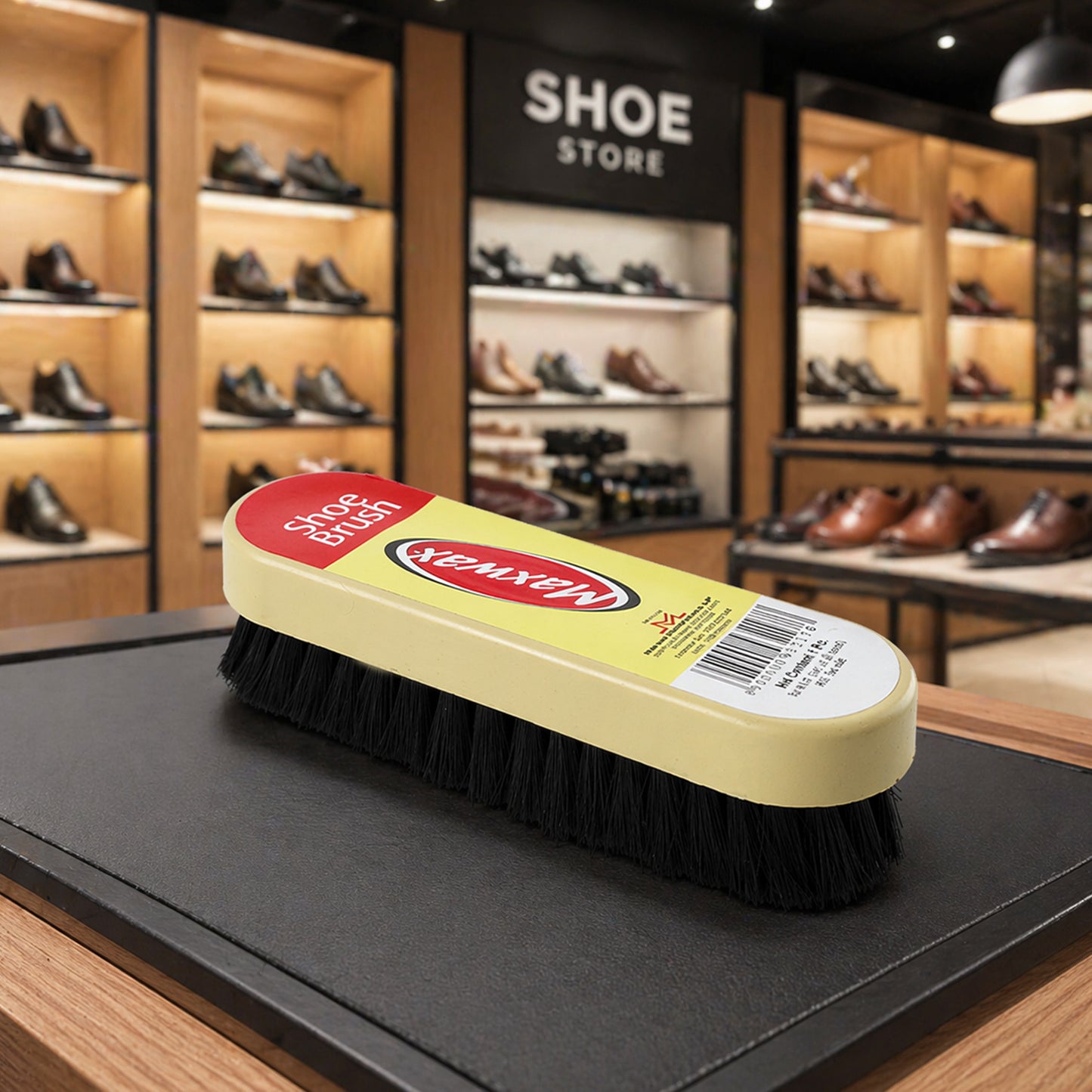 Wukusy Maxwax Shoe Cleaning Brush with wooden handle and bristles for effective shoe care and maintenance.
