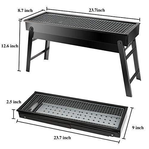 Wukusy folding portable barbecue grill set for outdoor and home use, featuring compact design and stainless steel cooking surfaces.
