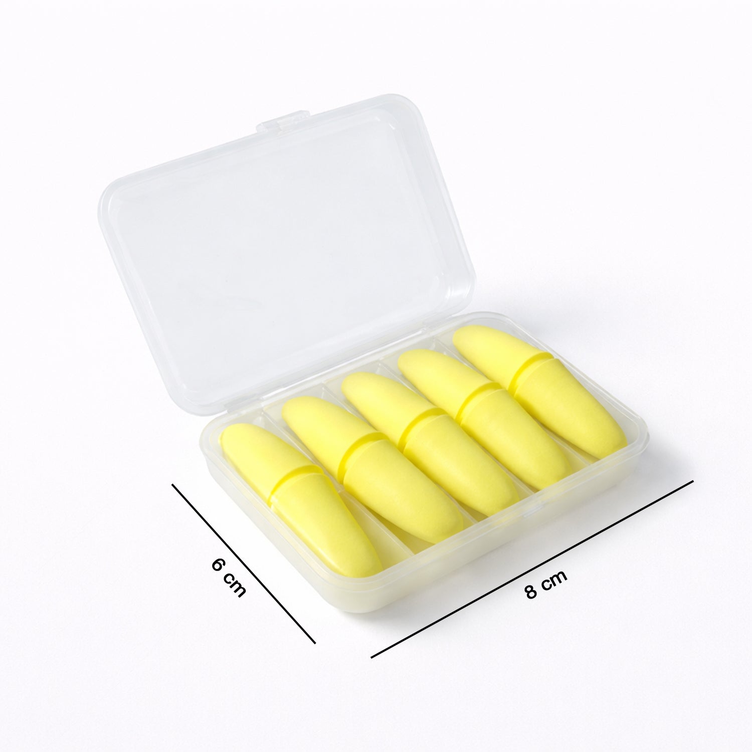 Set of five soft foam noise reduction ear plugs from Wukusy, designed for comfortable hearing protection.