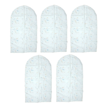 Set of 5 Wukusy hanging garment cover bags, 60-100 cm, clear protective storage for clothing on a closet rod