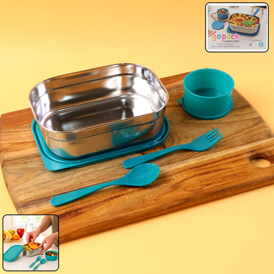 Stainless steel lunch box set by Wukusy featuring multiple containers with secure lids for meal storage and portability.
