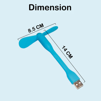 Wukusy portable USB mini flexible fan showing a compact, adjustable fan with a USB connection for portable cooling.
