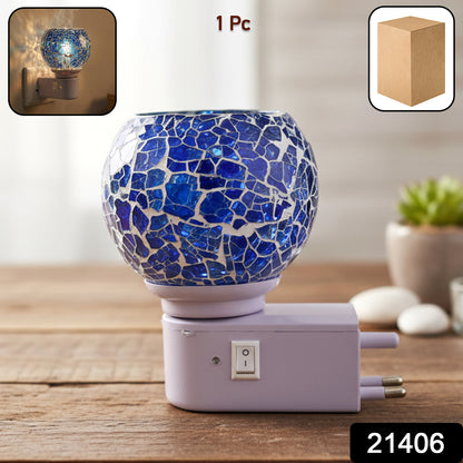 Wukusy Kapoor Dani mosaic glass electric night lamp with colorful mosaic design, ideal for ambient lighting and decorative use.