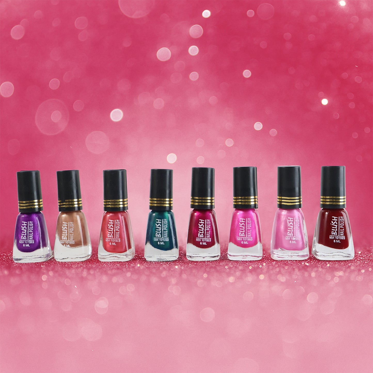 Wukusy blush dark mini nail polish bottle with mixed colors, 6ml, displayed on a white background.