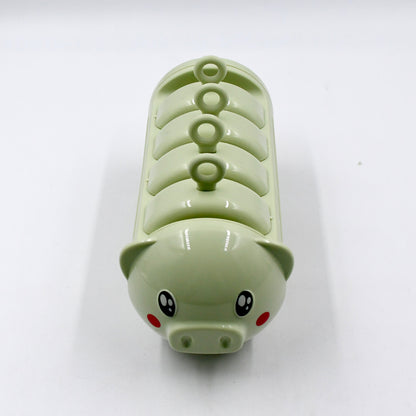 Wukusy pig shape ice candy mold set with 4 plastic cups for making ice pops, ice candies, and kulfi treats.