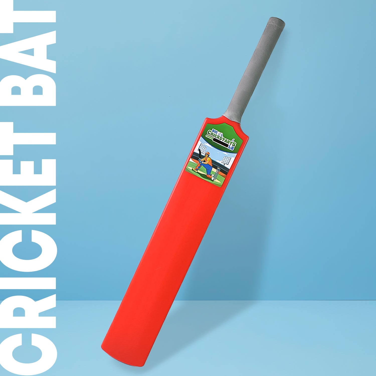 Plastic cricket bat for kids toy by Wukusy, showing a lightweight blue and yellow children's cricket bat with a sturdy handle.