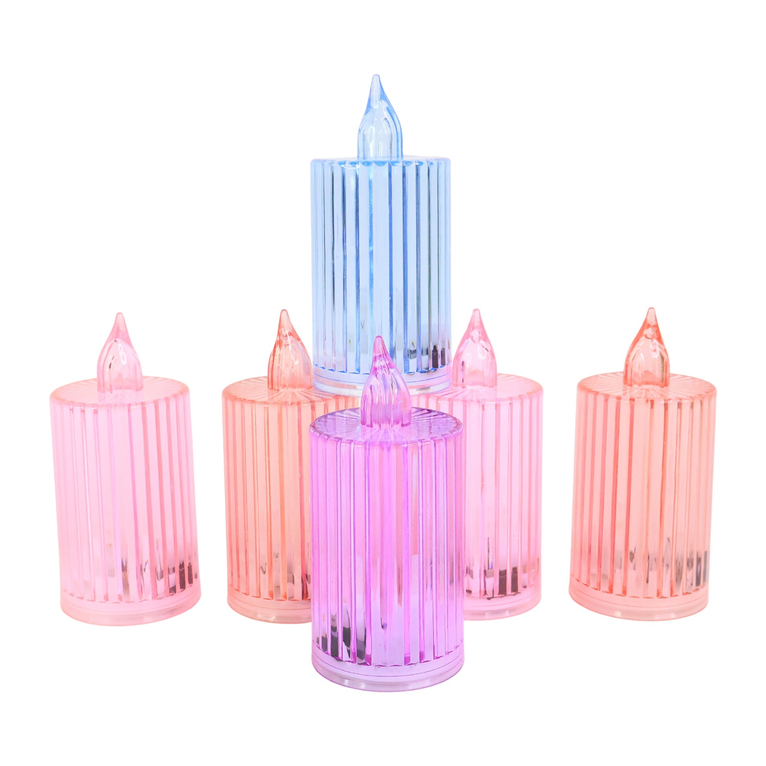 Set of six Wukusy flameless LED candle lights for home decor, featuring realistic flickering flames and warm ambient glow.