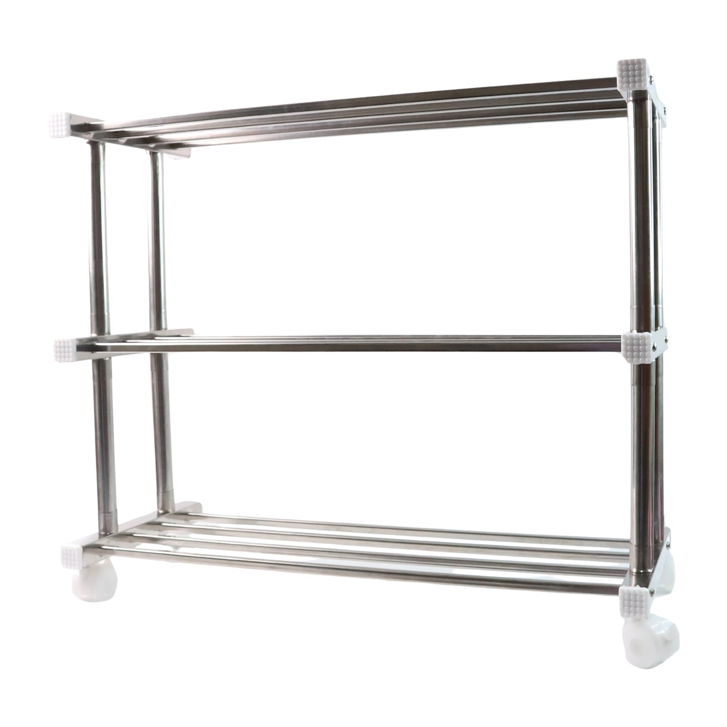Wukusy Supermom stainless steel multipurpose shoe storage rack with multiple shelves for organized home shoe storage.