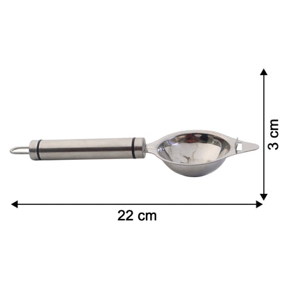 Wukusy premium stainless steel egg separator tool for kitchen use, with a handle and bowl for easy egg white separation