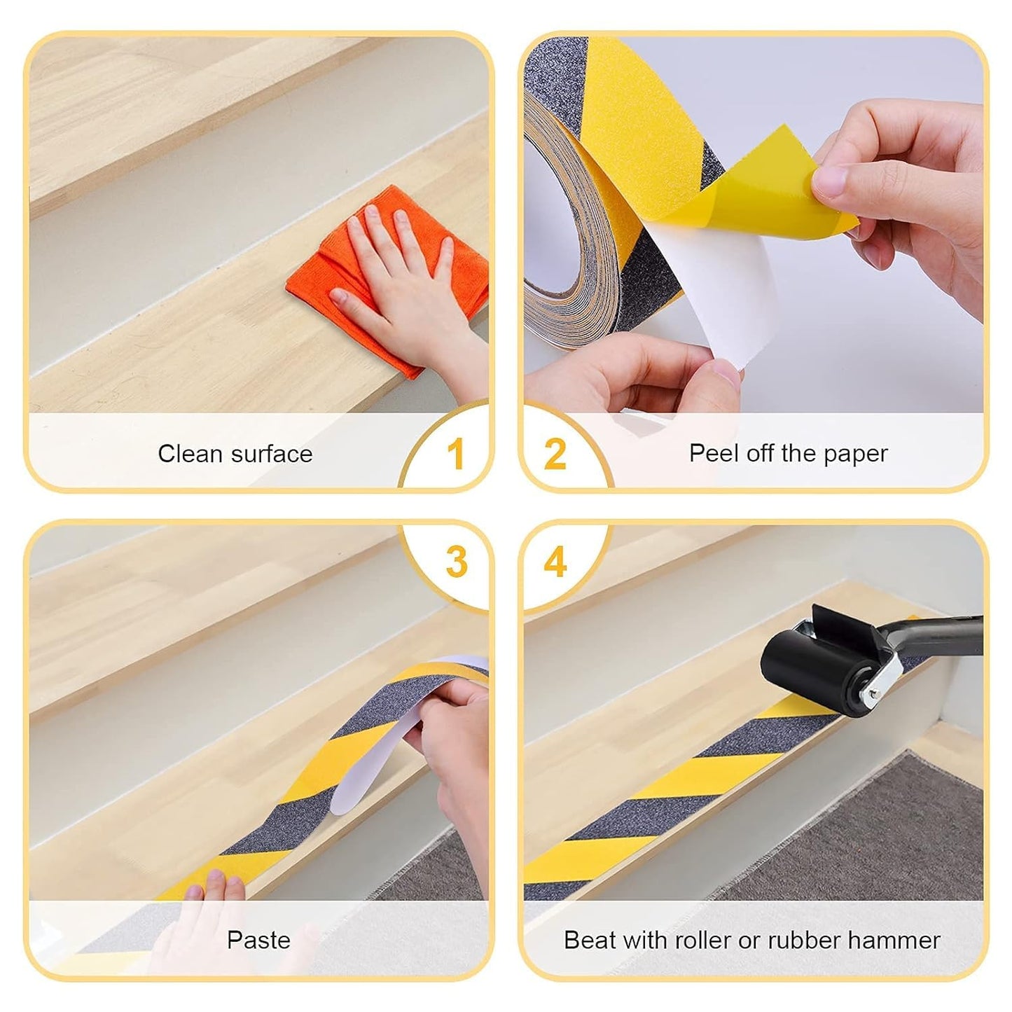 Wukusy heavy-duty anti-slip safety tape in 110x25mm, featuring textured surface for extra grip and safety.