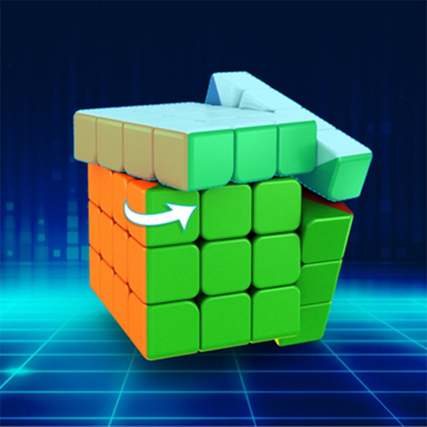 Wukusy 1975 Small Puzzles Cubes 444 high-speed stickerless magic cube toy, perfect for kids and professionals, pack of 1