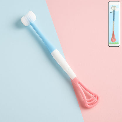 Wukusy 2-in-1 baby tongue cleaner and oral massager stick with soft silicone brush head for gentle oral care.